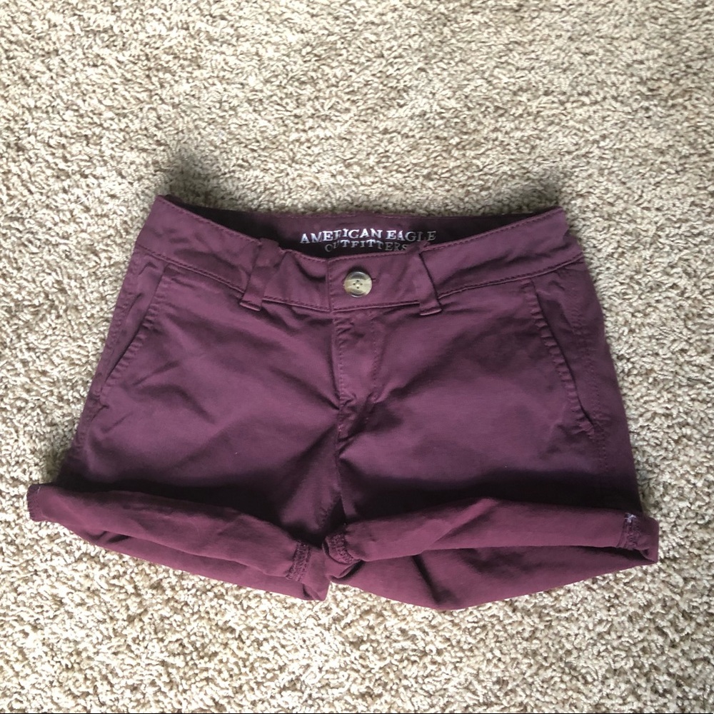 Burgundy American Eagle shorts, size 0